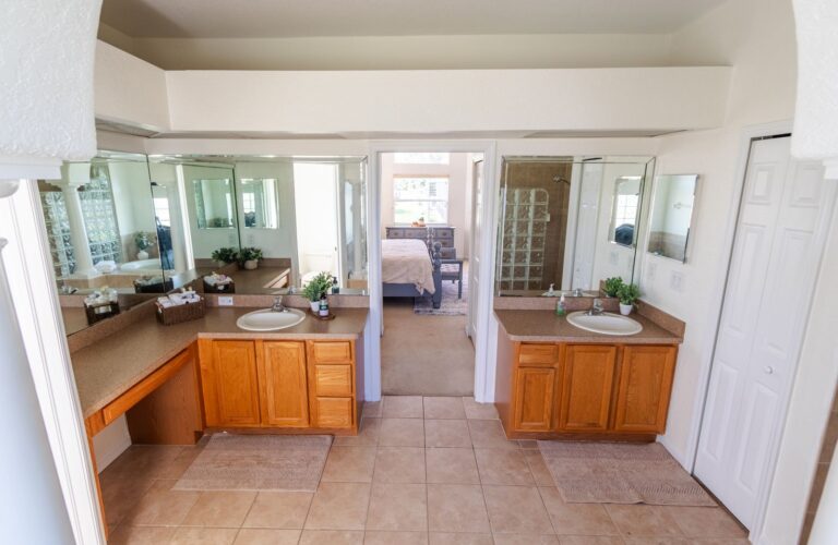 After: Michaels House primary bathroom double vanity
