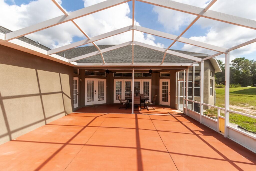 After: Michaels House clean, open screened lanai and pool deck